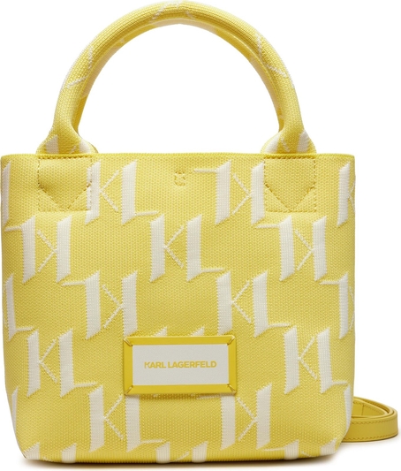 Żółta torebka Karl Lagerfeld w młodzieżowym stylu duża matowa