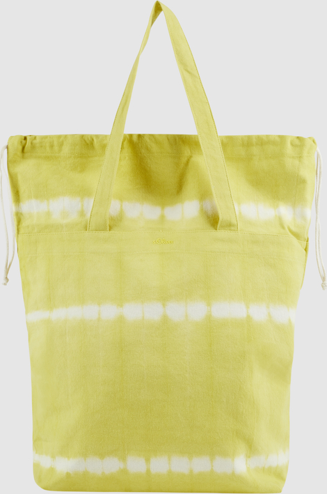 Żółta torebka S.Oliver na ramię z bawełny duża