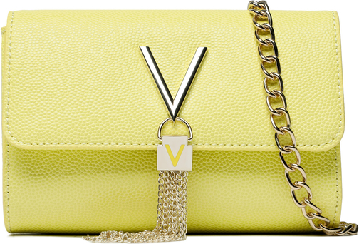 Żółta torebka Valentino mała ze skóry na ramię