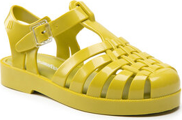 Żółte buty dziecięce letnie Melissa z klamrami