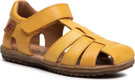 Żółte buty dziecięce letnie Naturino na rzepy ze skóry