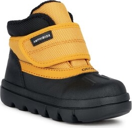 Żółte buty dziecięce zimowe Geox dla chłopców