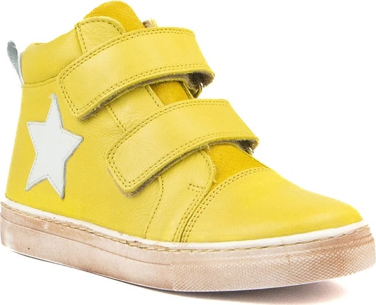 Żółte buty dziecięce zimowe Rap ze skóry