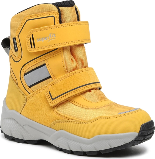 Żółte buty dziecięce zimowe Superfit na rzepy