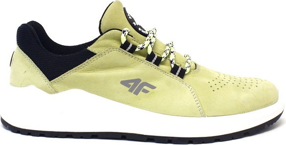 Żółte buty sportowe 4F z nubuku sznurowane