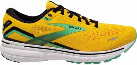 Żółte buty sportowe Brooks sznurowane