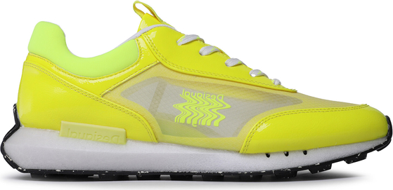 Żółte buty sportowe Desigual sznurowane z płaską podeszwą