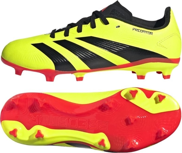 Żółte buty sportowe dziecięce Adidas sznurowane predator dla chłopców