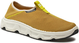 Żółte buty sportowe Salomon w sportowym stylu sznurowane