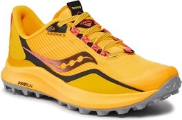 Żółte buty sportowe Saucony sznurowane