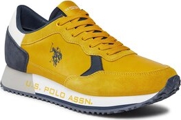 Żółte buty sportowe U.S. Polo w sportowym stylu sznurowane
