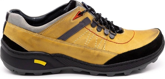 Żółte buty trekkingowe Butymodne sznurowane