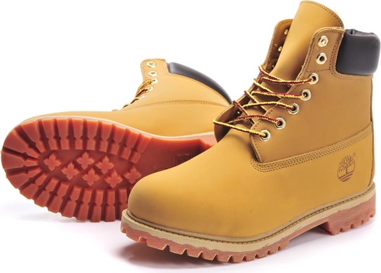 Żółte buty zimowe Timberland ze skóry