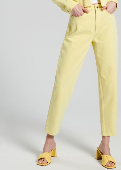 Żółte jeansy Sinsay z jeansu w stylu casual