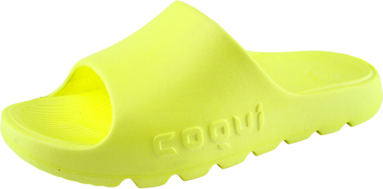 Żółte klapki Coqui z płaską podeszwą w stylu casual