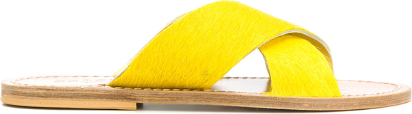 Żółte klapki Solange Sandals z płaską podeszwą