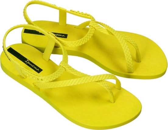 Żółte sandały Ipanema z płaską podeszwą z klamrami