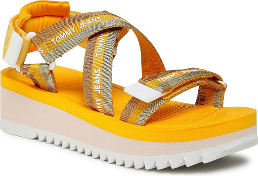 Żółte sandały Tommy Jeans z klamrami