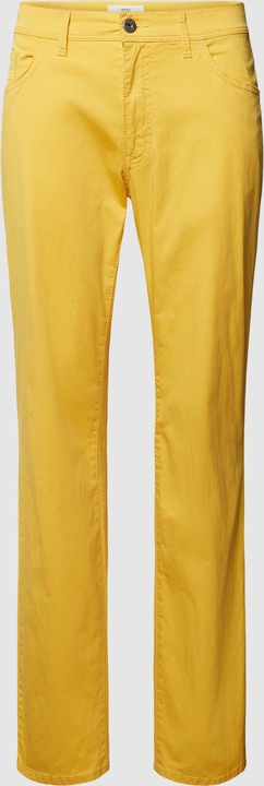 Żółte spodnie Brax z bawełny