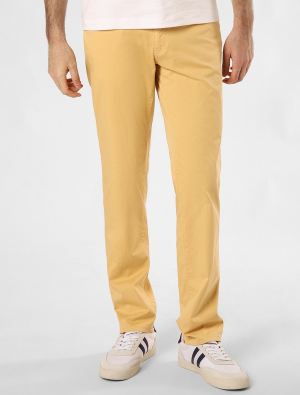 Żółte spodnie Brax z bawełny w stylu casual