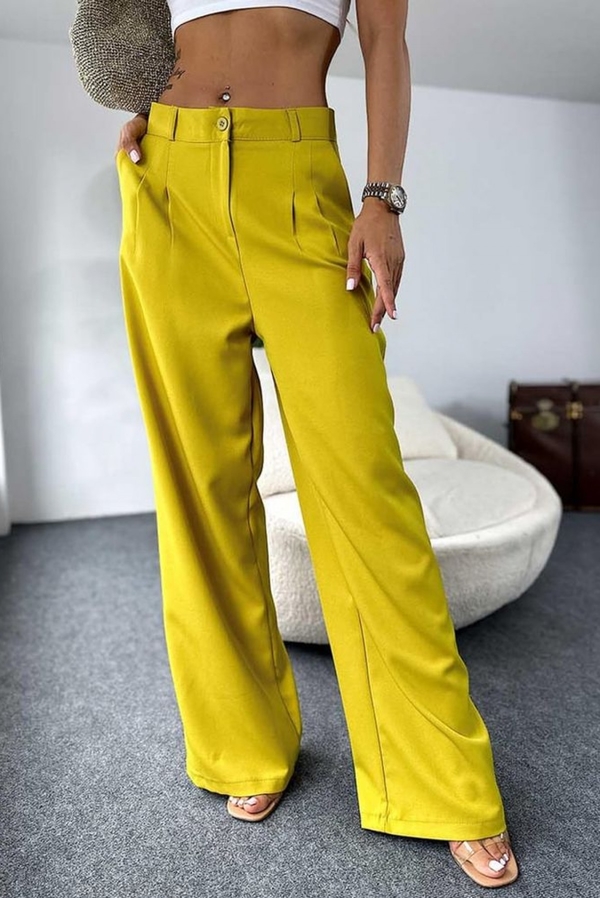 Żółte spodnie IVET w stylu retro