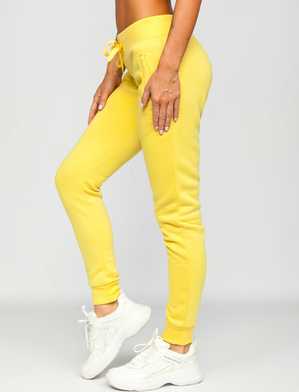 Żółte spodnie sportowe Denley z dresówki