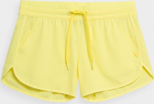 Żółte szorty 4F w sportowym stylu z tkaniny