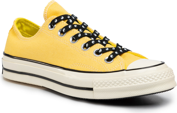 Żółte trampki Converse z płaską podeszwą sznurowane all star
