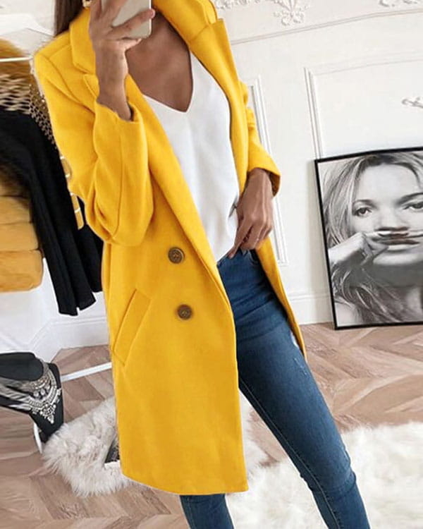 Żółty płaszcz Kendallme w stylu casual