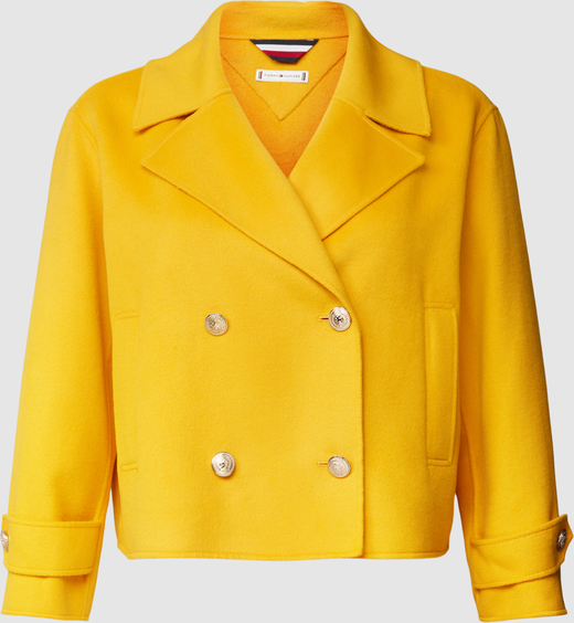Żółty płaszcz Tommy Hilfiger w stylu casual bez kaptura