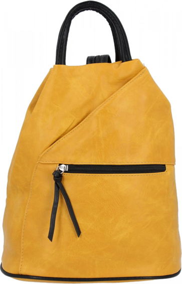 Żółty plecak Hernan ze skóry ekologicznej