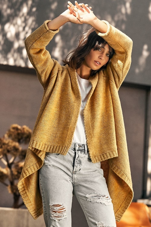 Żółty sweter Be Knit w stylu casual
