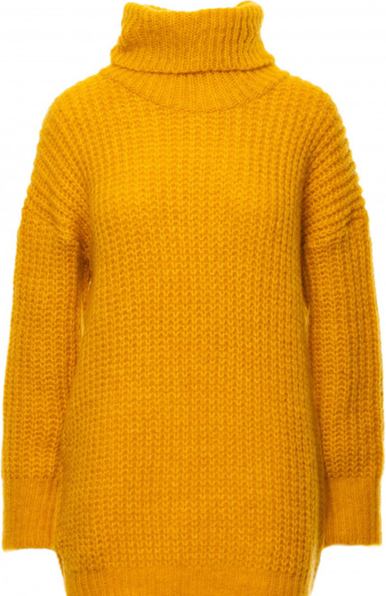 Żółty sweter Be w stylu casual