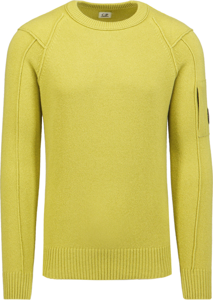 Żółty sweter Cp Company z okrągłym dekoltem w stylu casual