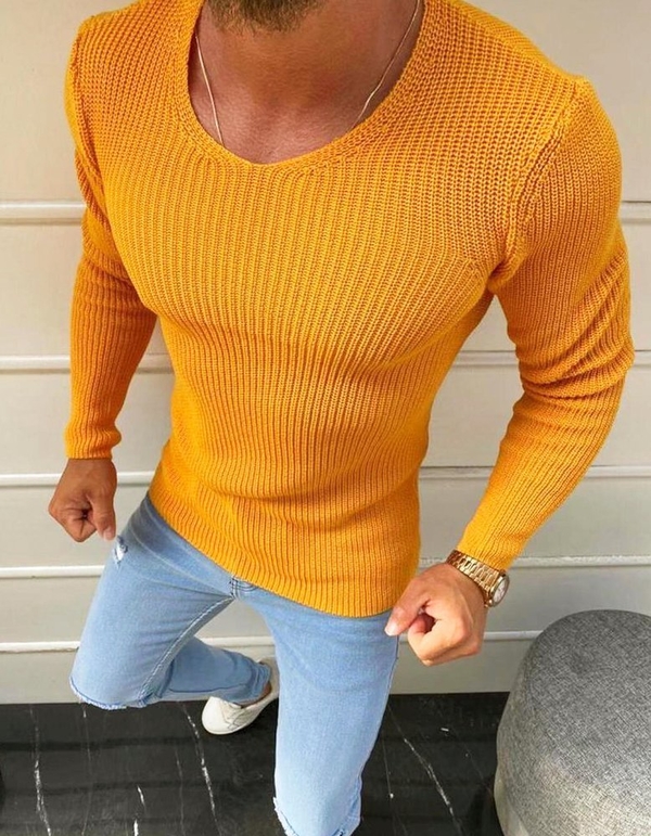 Żółty sweter Dstreet w stylu casual