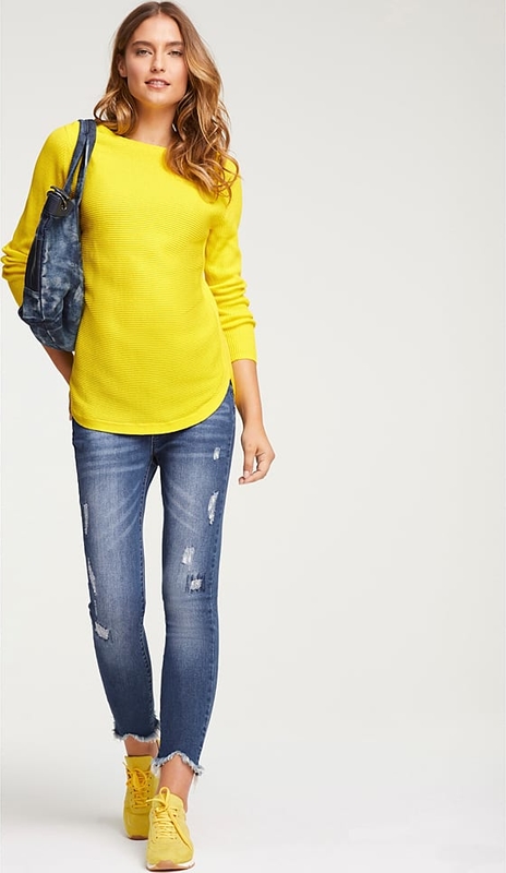 Żółty sweter Heine w stylu casual