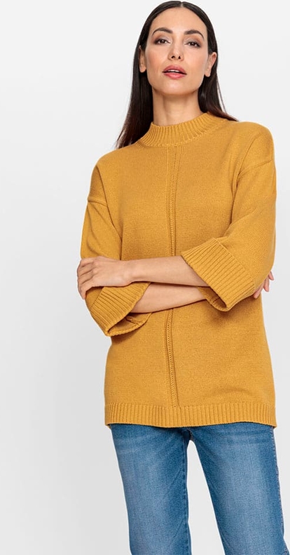 Żółty sweter Heine w stylu casual z bawełny