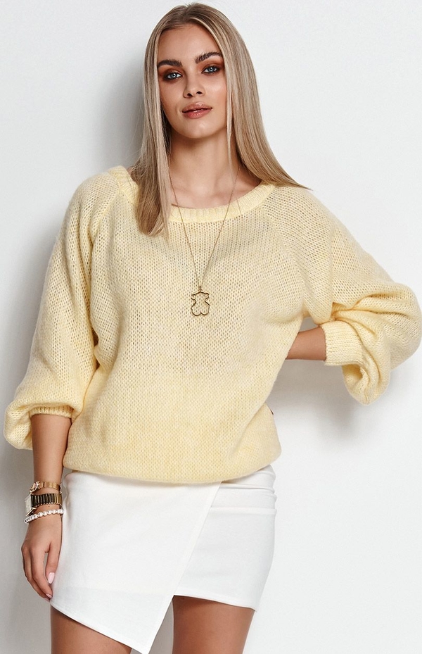 Żółty sweter Makadamia w stylu casual