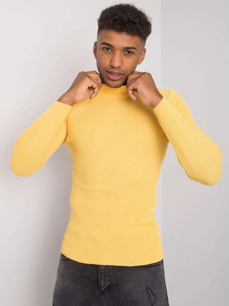 Żółty sweter Mechanich z golfem w stylu casual