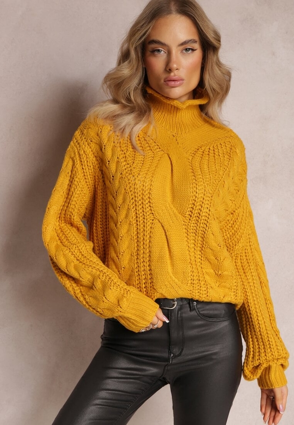 Żółty sweter Renee w stylu casual