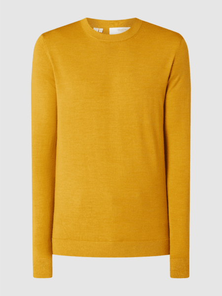 Żółty sweter Selected Homme z wełny