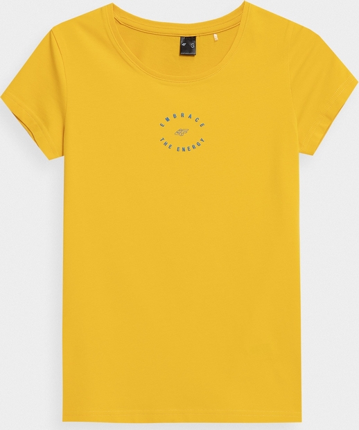 Żółty t-shirt 4F w młodzieżowym stylu
