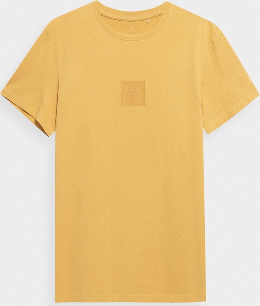 Żółty t-shirt 4F z krótkim rękawem w stylu casual