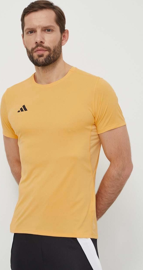 Żółty t-shirt Adidas Performance z krótkim rękawem
