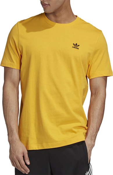 Żółty t-shirt Adidas w sportowym stylu z bawełny