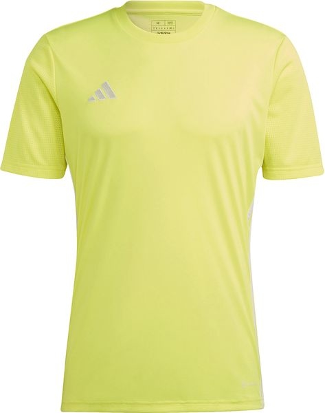Żółty t-shirt Adidas z dżerseju w sportowym stylu z krótkim rękawem
