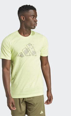 Żółty t-shirt Adidas z krótkim rękawem w sportowym stylu