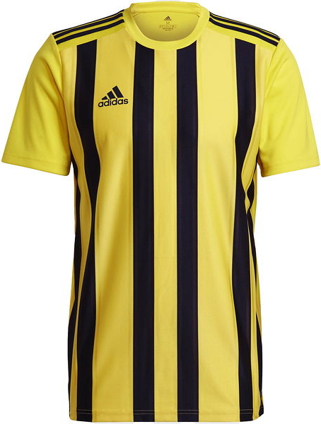 Żółty t-shirt Adidas z krótkim rękawem w sportowym stylu z dżerseju