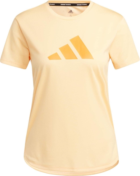 Żółty t-shirt Adidas z okrągłym dekoltem