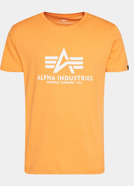 Żółty t-shirt Alpha Industries w młodzieżowym stylu